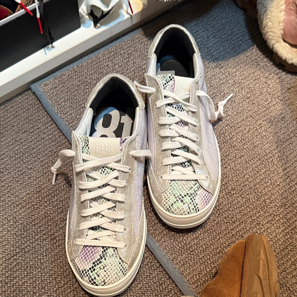 P448 Women's White and Pastel Sneakers